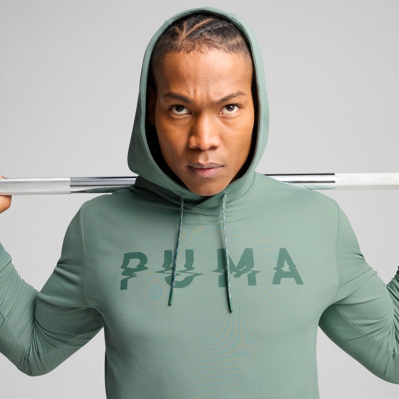 PUMA CLOUDSPUN Branded Mens Green Hoodie - Image 2